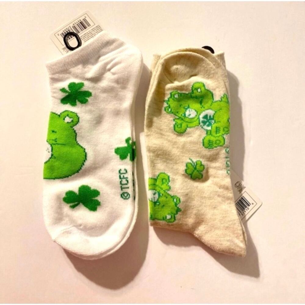 Care Bears St. Patrick's Day Socks - Good Luck Bear Ankle Socks Crew Socks